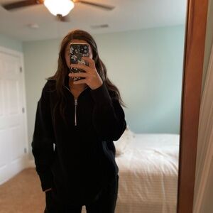 Varley Black Zip-Up Sweatshirt